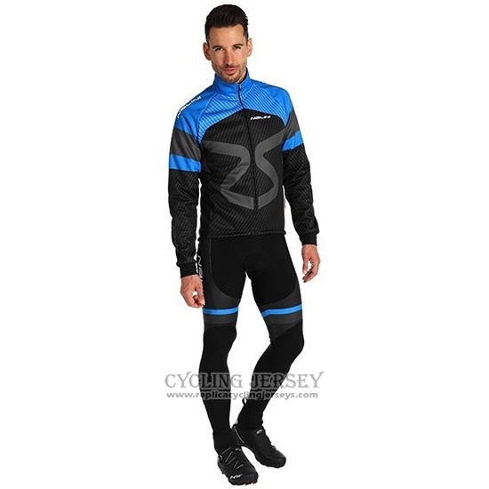 2019 Cycling Jersey Nalini Black Blue Long Sleeve And Bib Tight